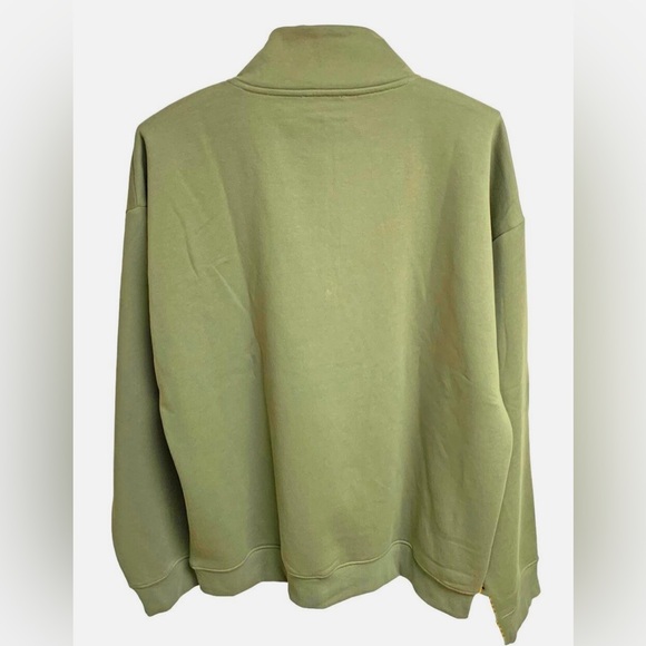 Men’s True Religion Green Relaxed Mock Quarter Zip Fleece Pullover- NWT - Picture 8 of 11